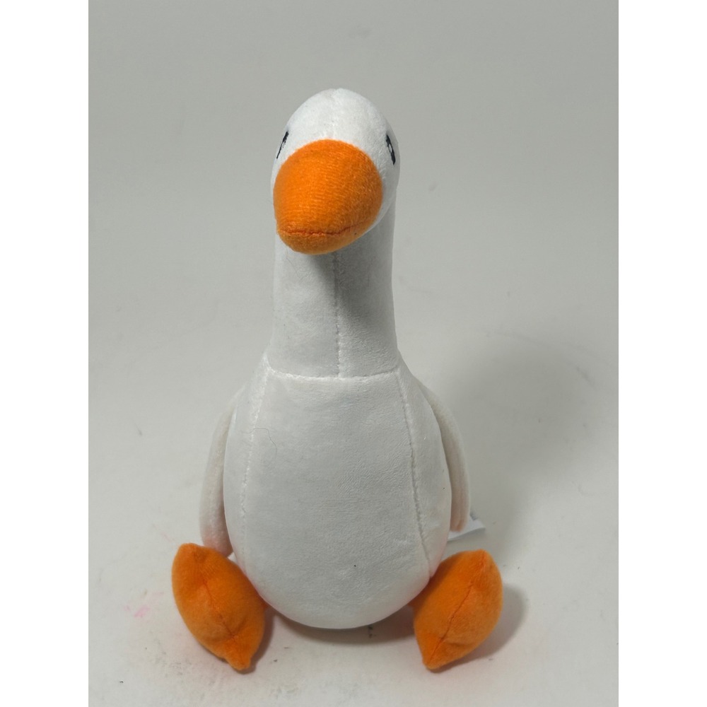 JYSK White Goose Plush Stuffed Animal Toy Orange Beak Feet 10 Inch
